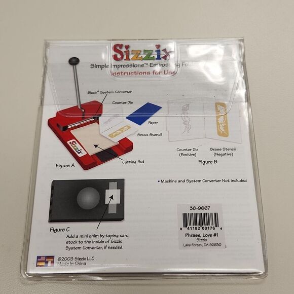 Sizzix Embossing Folder Phrase Love #1 38-9667 - Picture 3 of 3